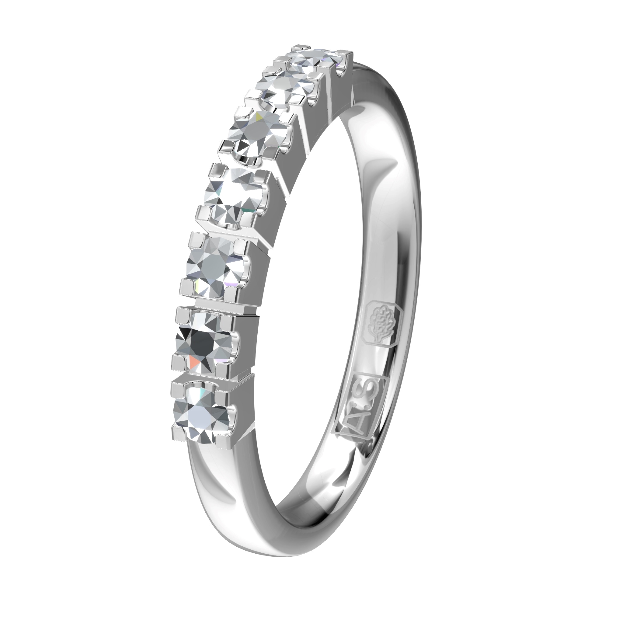 Glinsterende geheel witte Memoirering 11122. Laat je unieke Memoirering meegroeien met al die mooie momenten in je leven!